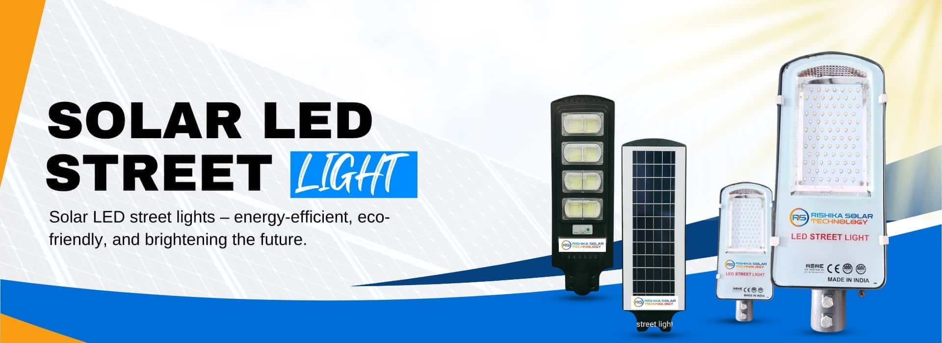 Solar led street light banner